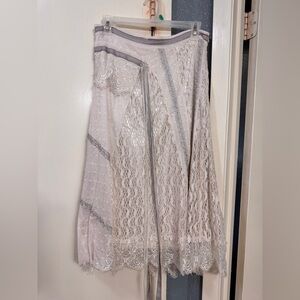 Hazel Size Small MIDI boho lace skirt